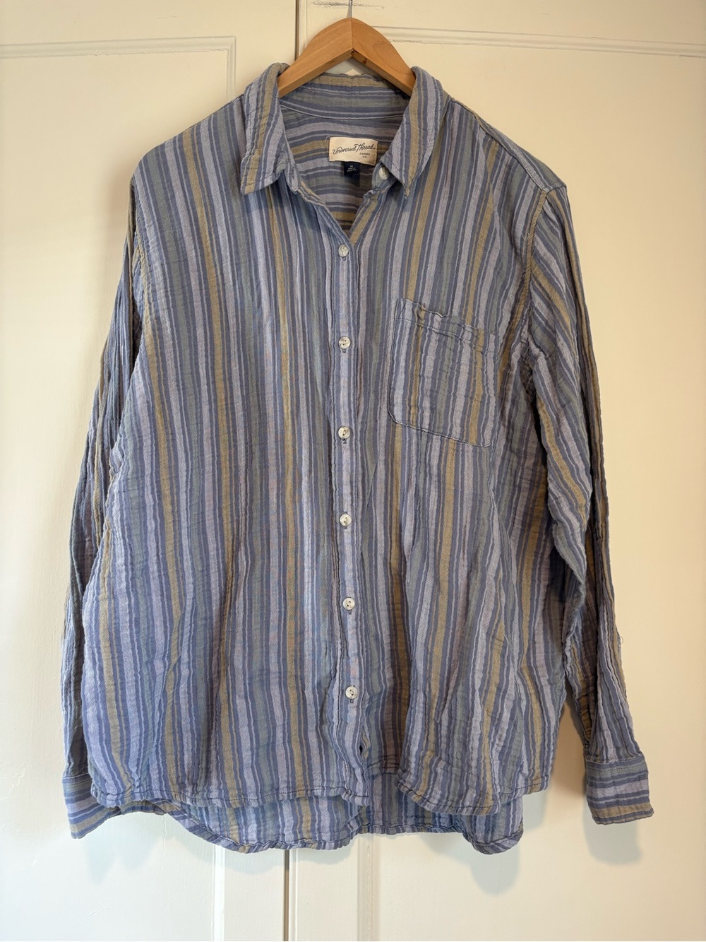Universal Thread Women’s Striped Cotton Gauze Button Up Shirt